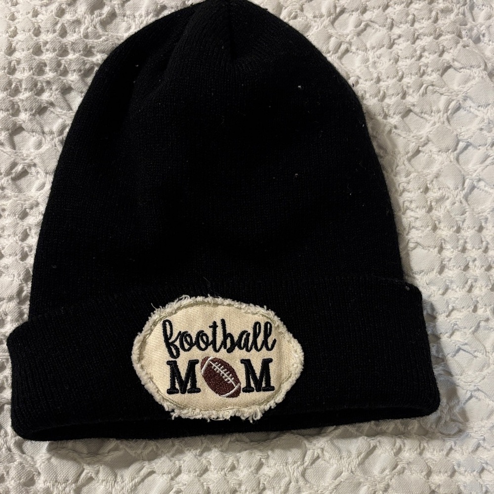 C.C Black Football Mom Beanie
